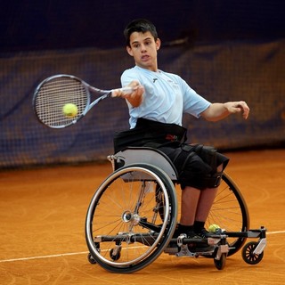 Lorenzo Politanò in azione al Tennis Villa Carpena (Foto Fitp)