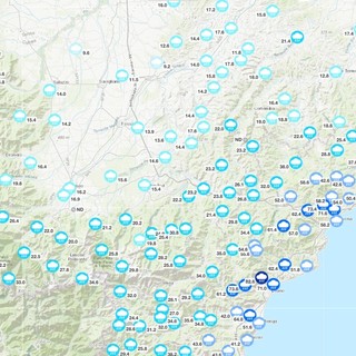 Le precipitazioni piovose rilevate da Arpa nelle ultime 24 ore
