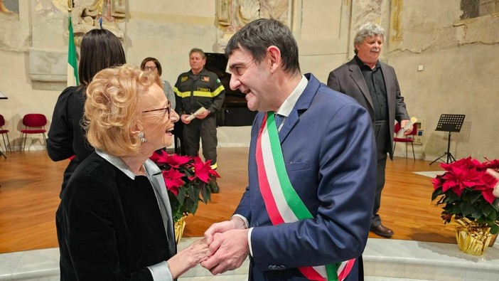 Il sindaco Tallone con Maria Franca Ferrero