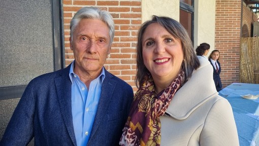 In foto Silvia Gullino con Giuseppe Saronni (Novara, 22 settembre 1957)