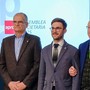 Da sinistra, il direttore di Apro Antonio Bosio, il presidente Fulvio Baratella, il sindaco di Alba Alberto Gatto e il presidente uscente Paolo Zoccola