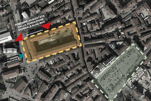 Il dettaglio della zona di Bra dove sorgerà il complesso