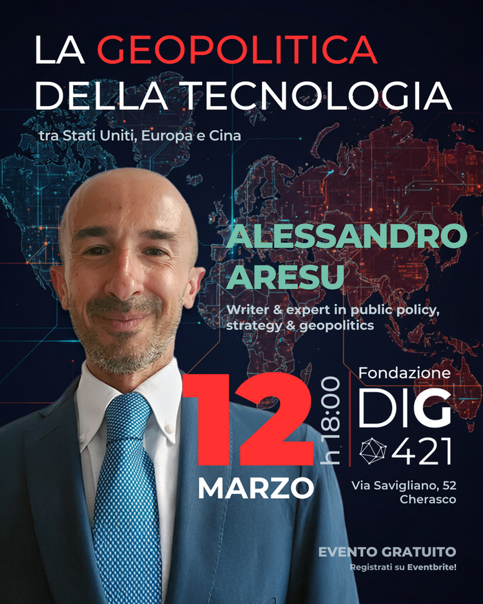 Il futuro del mondo passa dai chip: Alessandro Aresu ospite alla Fondazione DIG421 per parlare di geopolitica della tecnologia