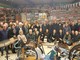 Foto di repertorio di amici e soci nella vecchia sede del Museo della bicicletta di Bra