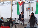 Abderrahmane Amajou, attivista braidese presidente nazionale di ActionAid, al presidio permanente a Cuneo in piazza Europa Abderrahmane Amajou, attivista braidese presidente nazionale di ActionAid, al presidio permanente a Cuneo in piazza Europa