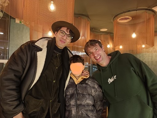 Amajou Abderrahmane con Matteo Battocchio dopo la partita