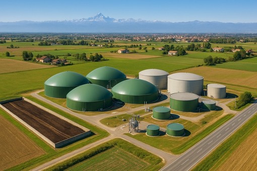 Biogestore di Ruata Eandi, immagine realizzata con l'ausilio dell'AI