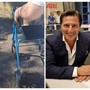 Nel collage, un fermo immagine del video postato da Finotto e l'assessore Marco Galvagno
