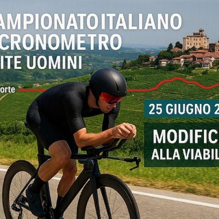 Cronometro tricolore da Vicoforte a Barolo: giovedì 25 giugno modifiche alla viabilità sulle strade provinciali