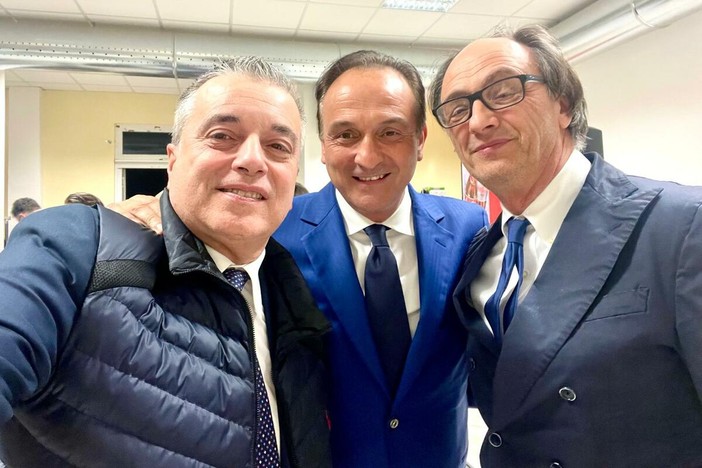 Franco Graglia insieme con il presidente Cirio e il dottor Massimo Gula