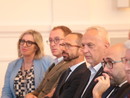Il presidente della Provincia Luca Robaldo, secondo da destra, e alla sua destra il senatore Giorgio Maria Bergesio