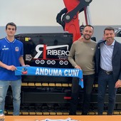 Edoardo Colangelo insieme con Daniele Ribero (a sx) ed il nuovo socio di Cuneo Volley Sergio Giaquinta