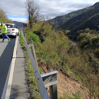 La frana in località Mombrignone a Ceva