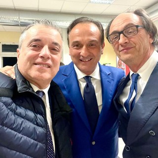 Franco Graglia insieme con il presidente Cirio e il dottor Massimo Gula