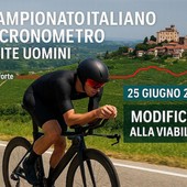 Cronometro tricolore da Vicoforte a Barolo: giovedì 25 giugno modifiche alla viabilità sulle strade provinciali Cronometro tricolore da Vicoforte a Barolo: giovedì 25 giugno modifiche alla viabilità sulle strade provinciali