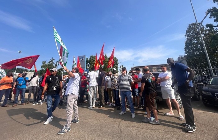 Una protesta sindacale alla Dana di Cervere