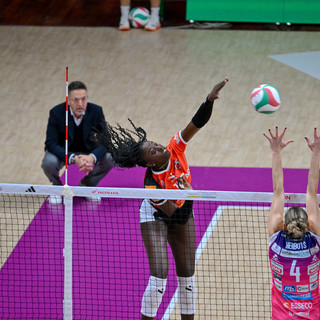 Le Gatte in azione nel match contro Novara (Foto di Danilo Ninotto)