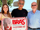Da sinistra Valentina Moretto, direttrice artistica e creativa di Bra's, Andrea Bocelli e Luigi Barbero, direttore Ascom Bra