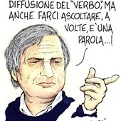 Don Ciotti compie 80 anni: la vignetta di Paparelli per il &quot;prete di strada&quot;