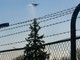 Il drone in volo nei pressi della pista dell'aeroporto cuneese
