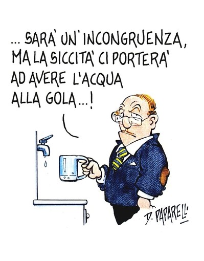 Riflessioni sulla siccità nella vignetta di Danilo Paparelli Riflessioni sulla siccità nella vignetta di Danilo Paparelli