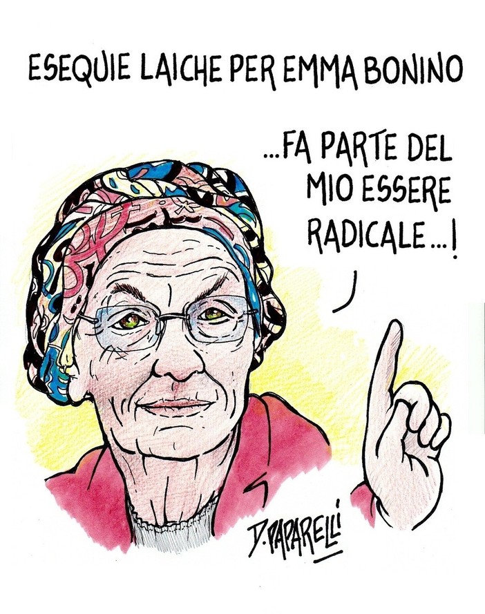 La vignetta di Paparelli per Emma Bonino