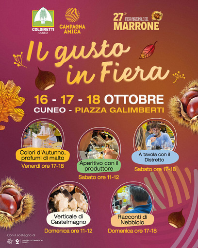 Coldiretti Cuneo: alla Fiera del Marrone il gusto si scopre con chi lo produce Coldiretti Cuneo: alla Fiera del Marrone il gusto si scopre con chi lo produce