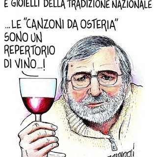 L'omaggio a Francesco Guccini nella vignetta di Paparelli