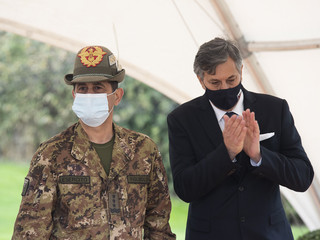 Figliuolo, Curcio e Cirio col presidente di Banca d'Alba Tino Cornaglia