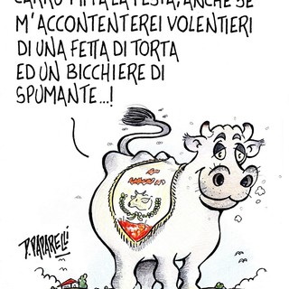 La vignetta di Paparelli sulla Fiera del Bue Grasso di Carrù La vignetta di Paparelli sulla Fiera del Bue Grasso di Carrù