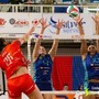 Una immagine del match tra il Mondovì Volley e il Cogne Aosta (foto Cristiano Silvestri)