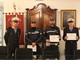 I tre agenti con il Comandante Antonio Di Ciancia durante la cerimonia (Foto Gisella Divino)