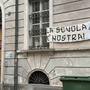 Lo striscione esposto da Azione Studentesca