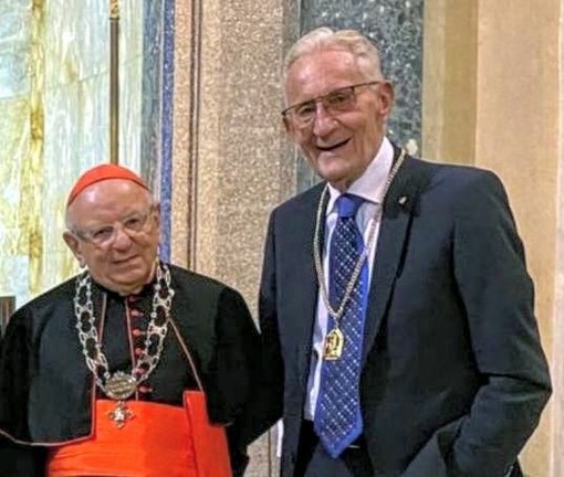 Beppe Ghisolfi con il cardinale Monterisi Beppe Ghisolfi con il cardinale Monterisi