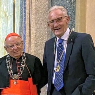 Beppe Ghisolfi con il cardinale Monterisi