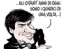 La vignetta di Paparelli per gli ottant'anni di Gianni Morandi La vignetta di Paparelli per gli ottant'anni di Gianni Morandi