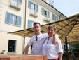 Con la madre Patrizia di fronte alla storica Villa Tiboldi