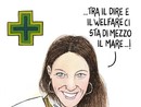 La consigliera Giulia Marro e le prenotazioni ospedaliere nella vignetta di Paparelli