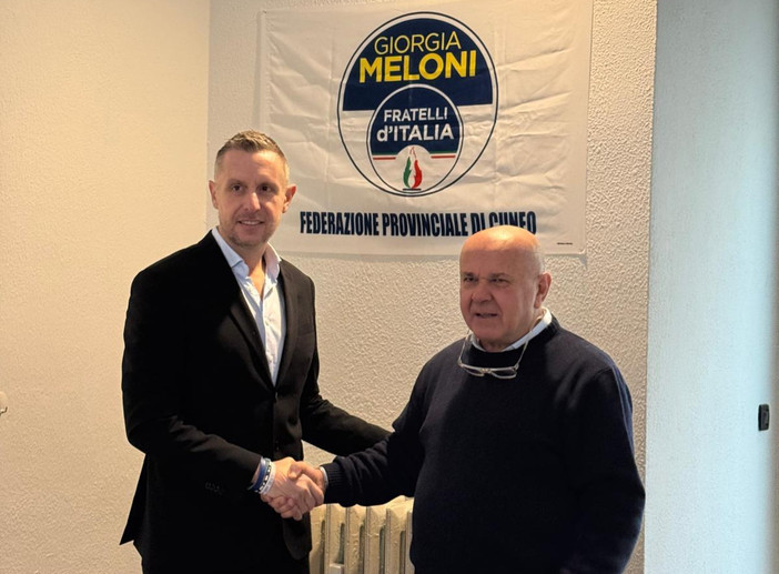 Paolo Giraudo con William Casoni, presidente provinciale di Fratelli d'Italia Cuneo