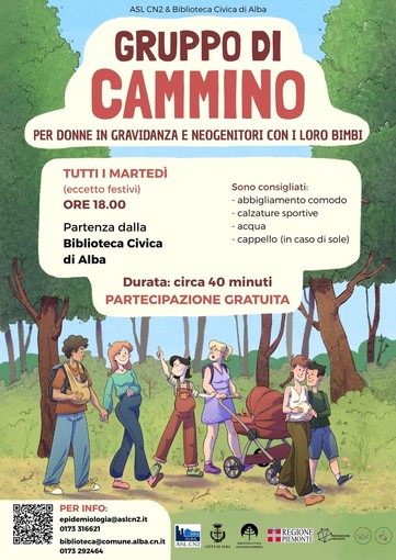 Alba, al via il gruppo di cammino per future mamme e neogenitori con l'Asl Cn2 e la Biblioteca civica
