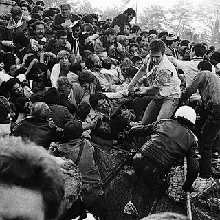 I disordini scoppiati allo stadio Heysel di Bruxelles I disordini scoppiati allo stadio Heysel di Bruxelles
