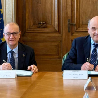 Da sinistra, il ministro Valditara e il presidente Micieli