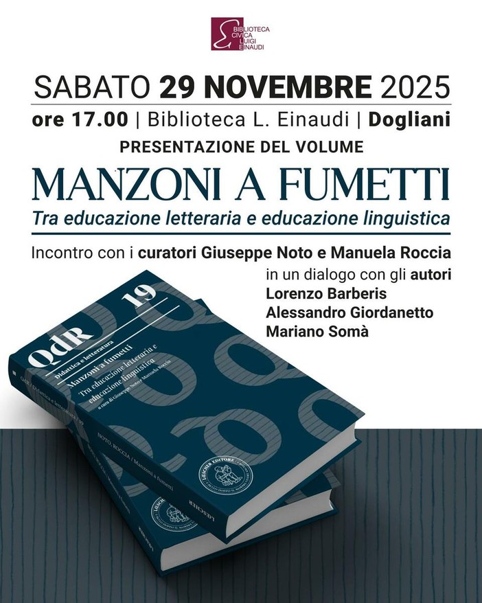 A Dogliani si presenta il libro "Manzoni a fumetti" di Giuseppe Noto e Manuela Roccia A Dogliani si presenta il libro "Manzoni a fumetti" di Giuseppe Noto e Manuela Roccia
