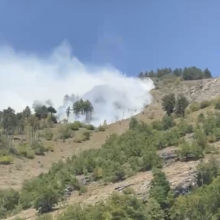 La zona interessata dall'incendio