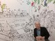 Quentin Blake posa davanti a un'illustrazione del suo studio presso la House of Illustration di King's Cross Quentin Blake posa davanti a un'illustrazione del suo studio presso la House of Illustration di King's Cross