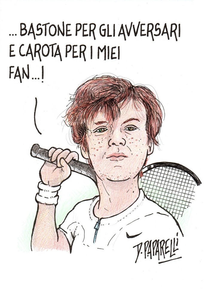 La vignetta di Paparelli per Jannik Sinner