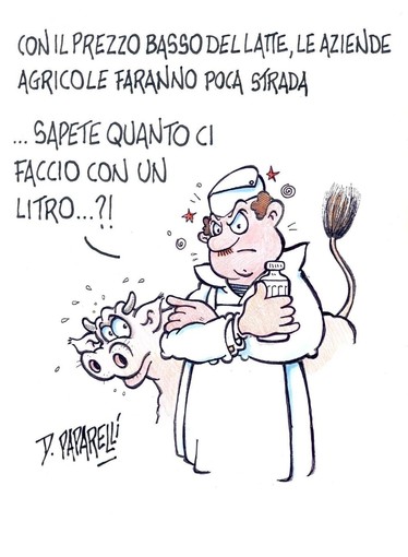 La vignetta di Paparelli: quando il latte non nutre più chi lo produce