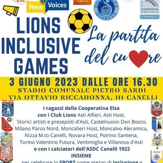 Sabato allo stadio di Canelli si svolgeranno i &quot;Lions Inclusive Games - La Partita del cuore&quot;