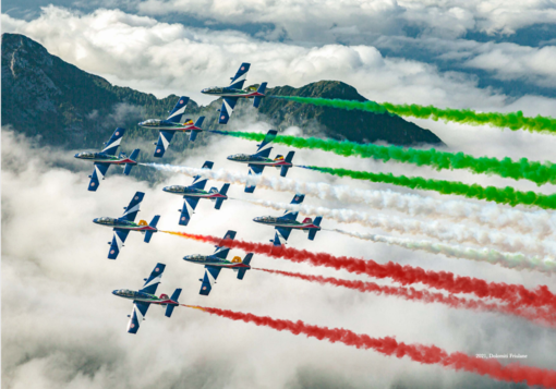 Le Frecce Tricolori sorvoleranno il cielo di Cuneo per la prima volta nella storia della città (Ph @Aeronautica Militare)