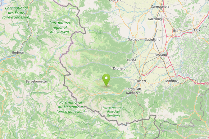 Lieve scossa di terremoto in valle Stura: epicentro a nord-est di Aisone